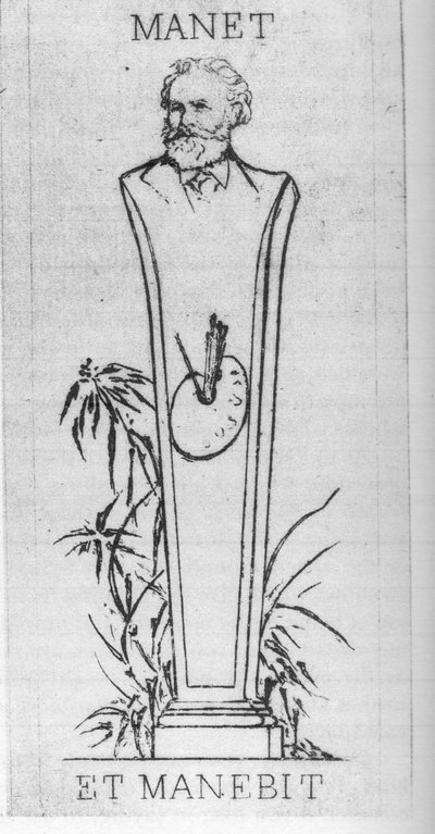 Manet et Manebit, Exlibris of Edouard Manet by Felix Bracquemond
